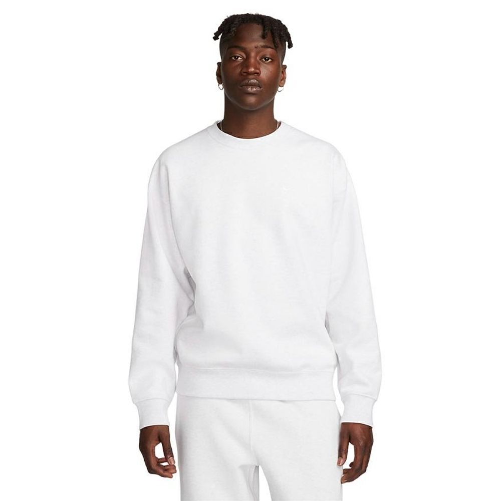 Nike Solo Swoosh Crewneck Sweatshirt Heather Grey XS Unisex Fleece DX1361-051 LE - Picture 3 of 13